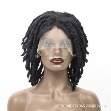 Short Soft Black Synthetic Lace Front Wigs Faux locs Dreadlock Dreads Braiding Crochet Hair Lace Wig African
